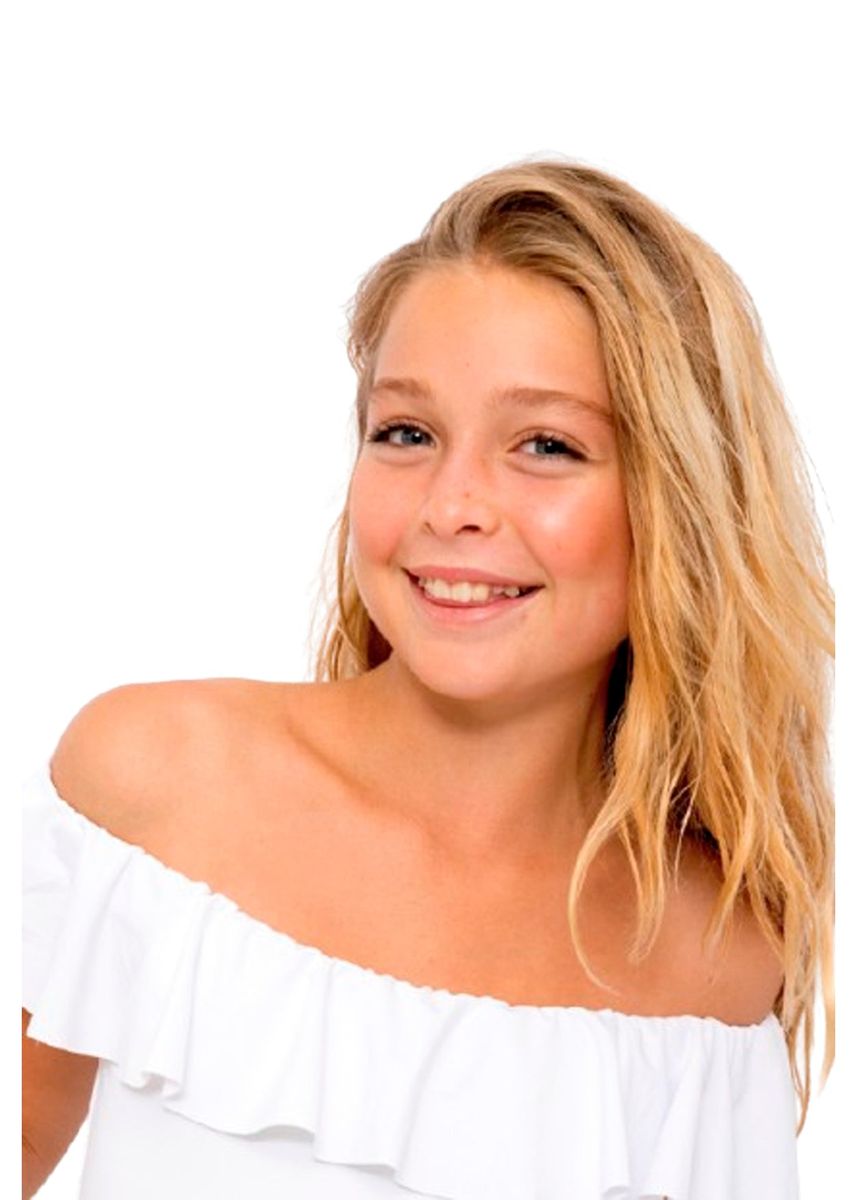 White Swimsuit with Ruffles