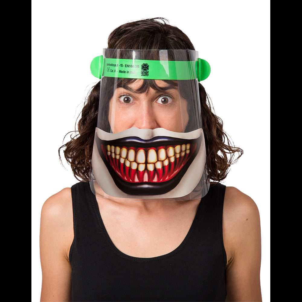 Protective Face Shield Visor With Removable Adhesive Blue Mouth