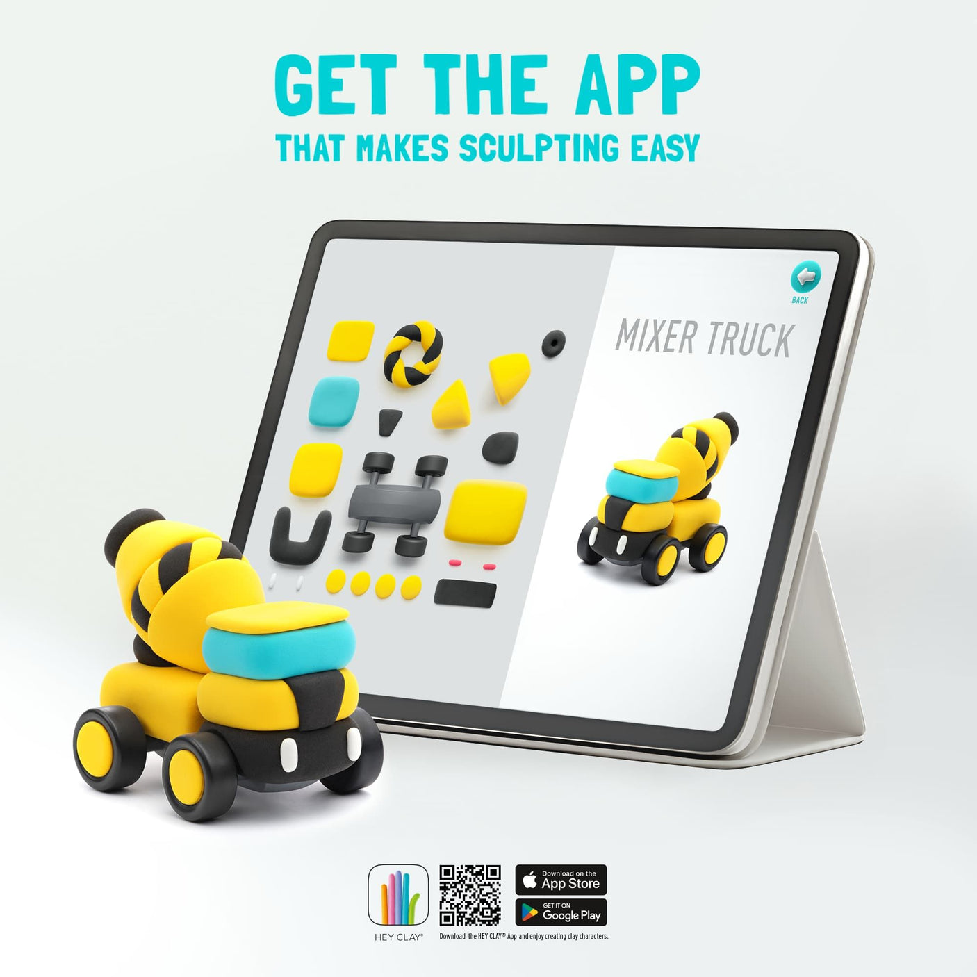 Construction Vehicles. Colorful modeling air-dry clay, 12 cans