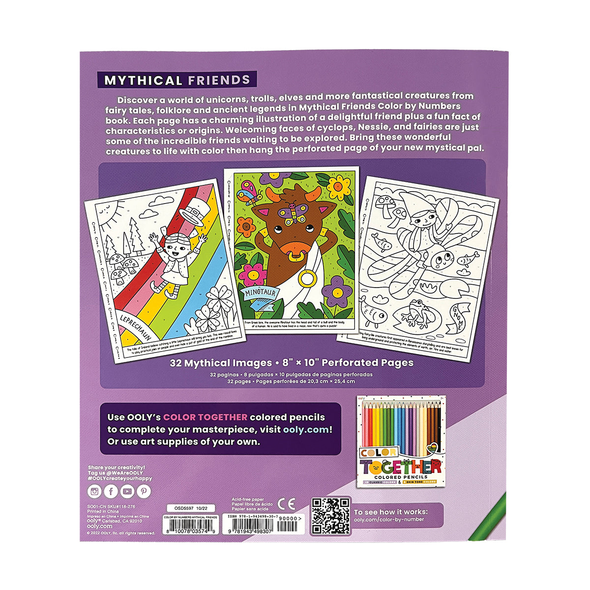 Color By Numbers Coloring Book- Mythical friends