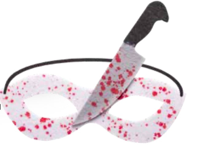 Fabric Horror Mask With Knife