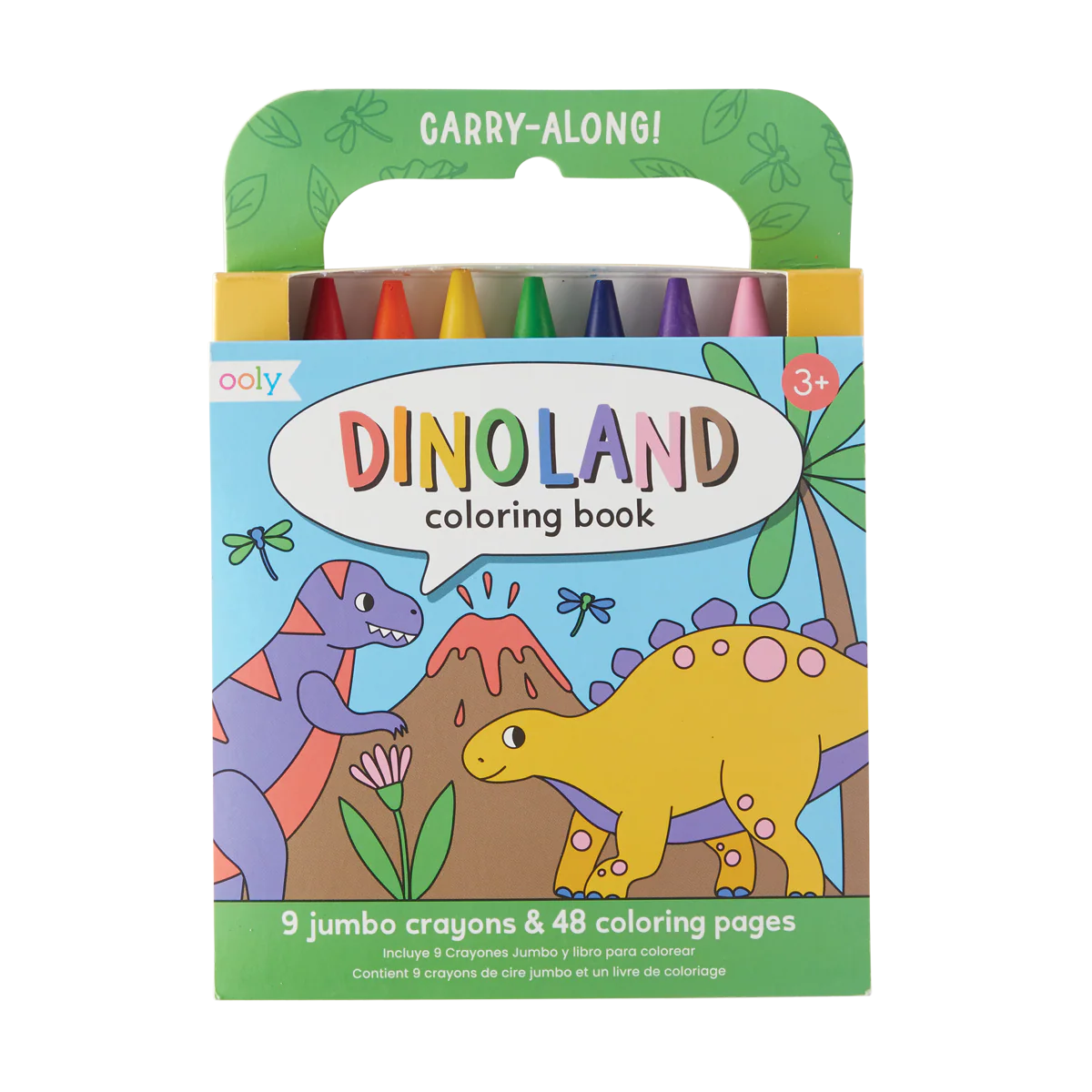 Coloring Book and Crayon Set - Dinoland - Set of 9 Crayons