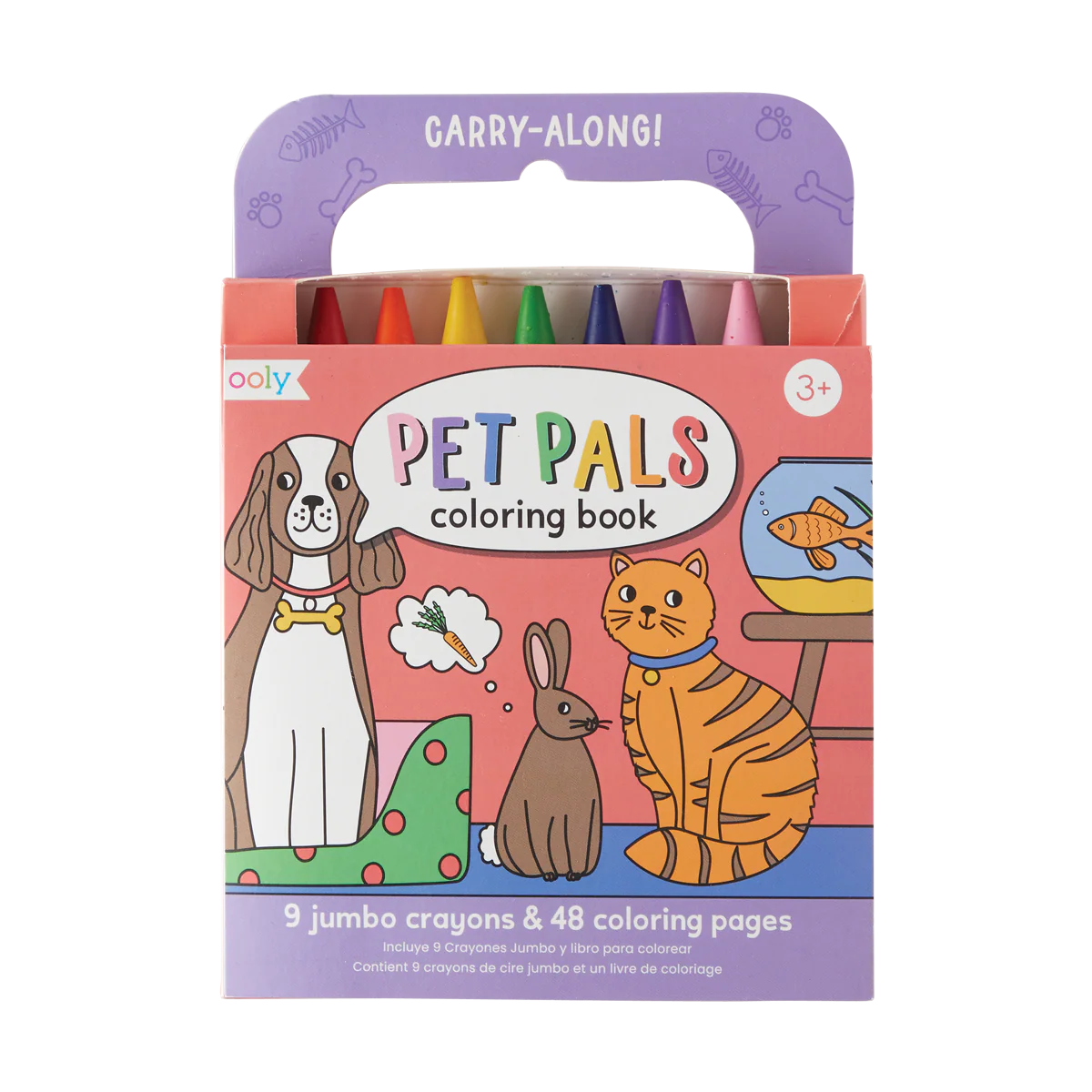 Coloring Book and Crayon Set - Pet Pals - Set of 9 Crayons