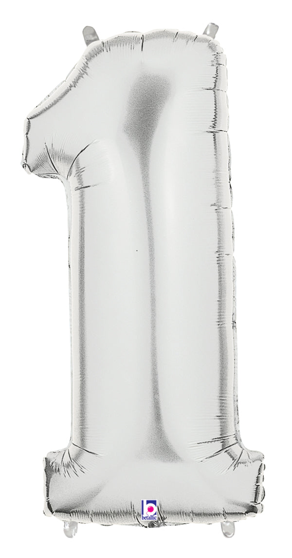 Silver Number Balloon 40"