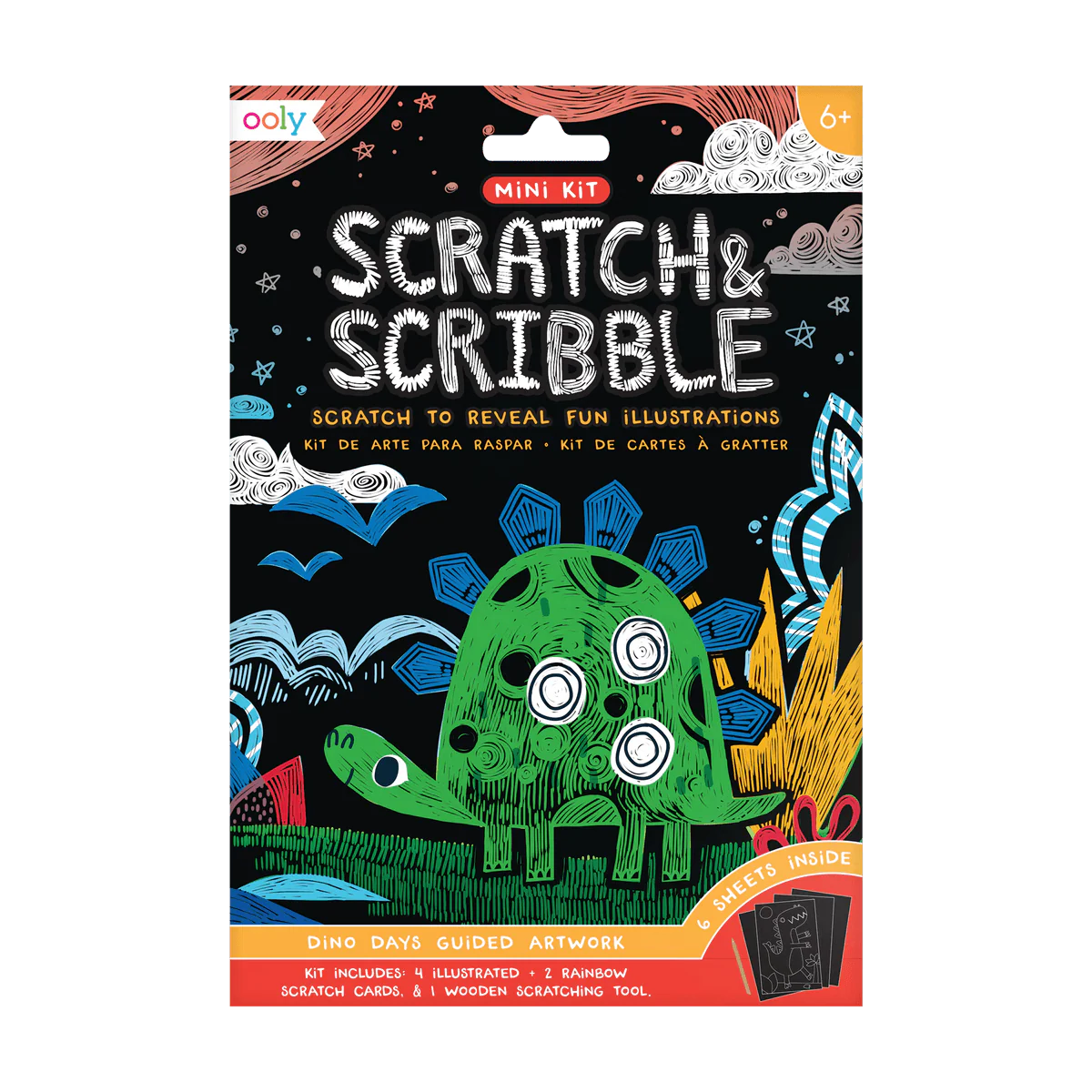 Dinosaur Days Scratch and Scribble Mini Scratch Art Kit
