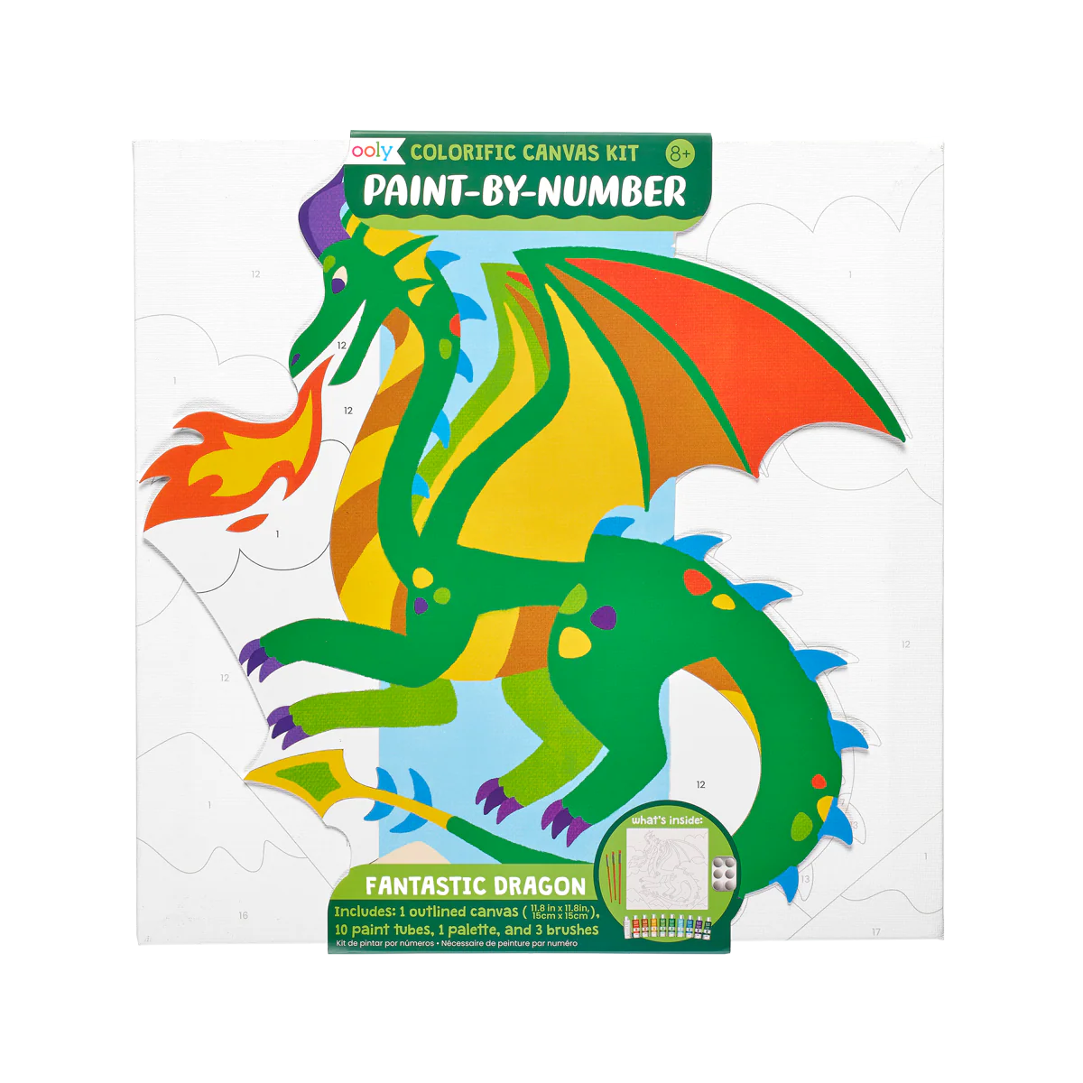 Colorific Canvas Paint by Number Kit - Fantastic Dragon