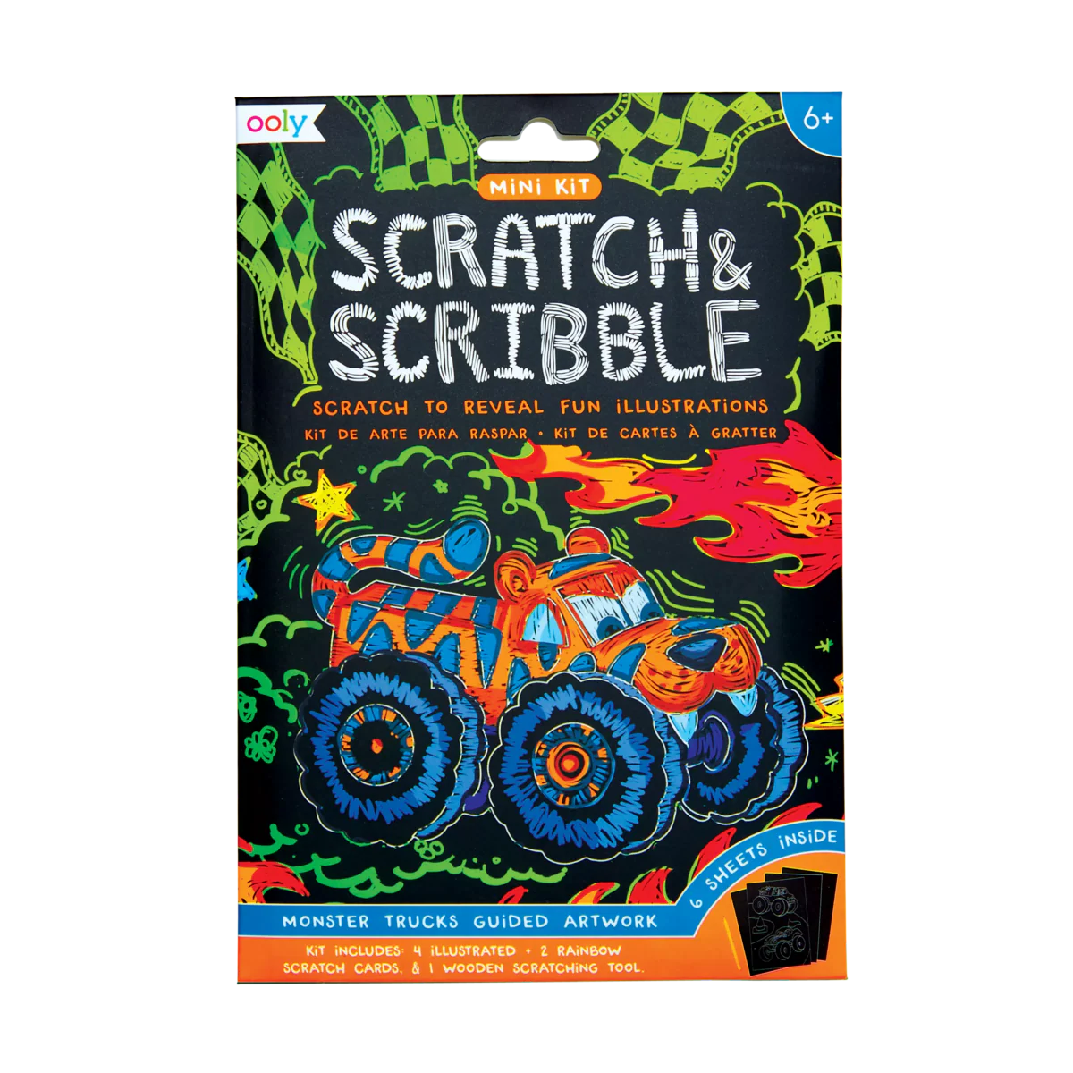 Monster Truck Mini Scratch and Scribble Art Kit
