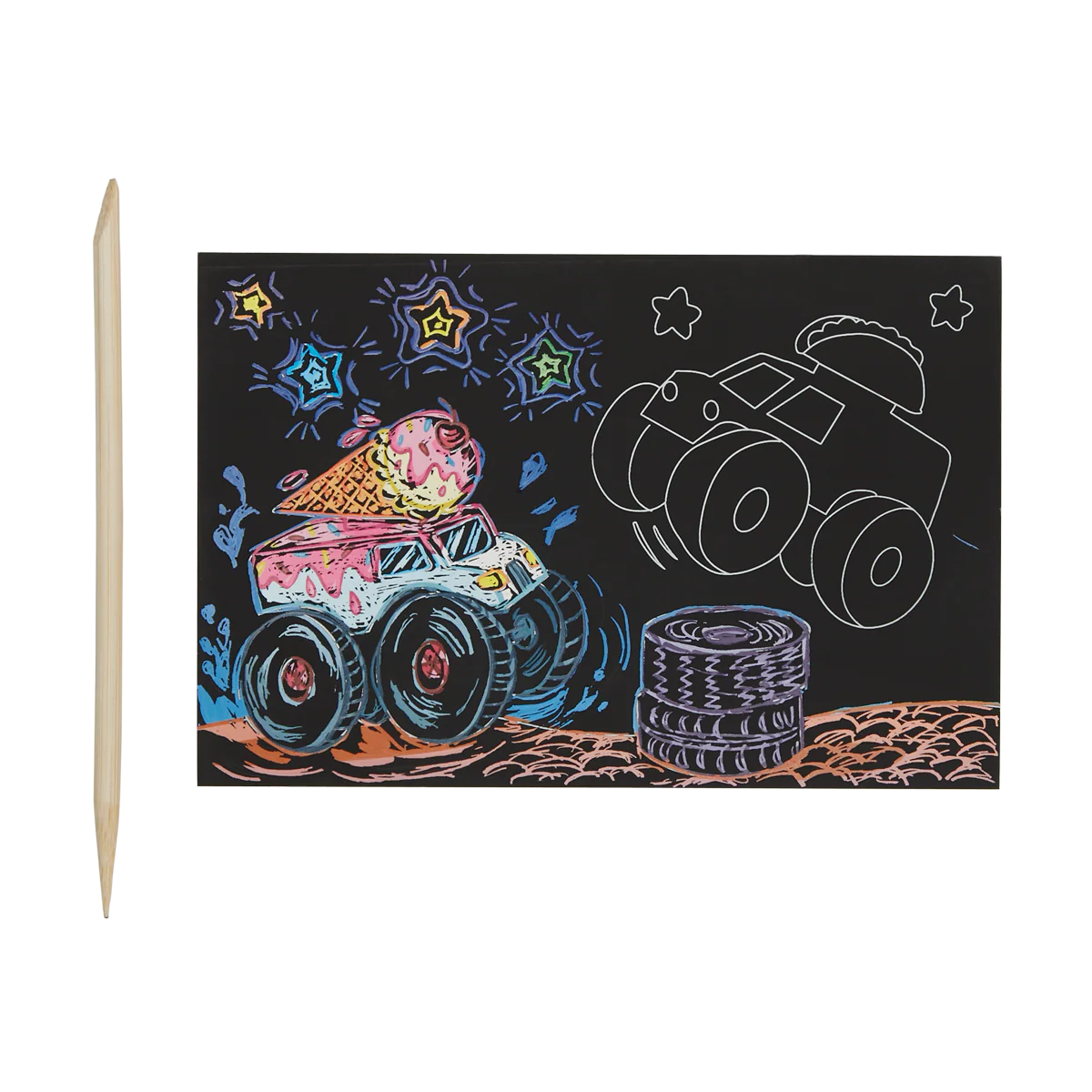 Monster Truck Mini Scratch and Scribble Art Kit