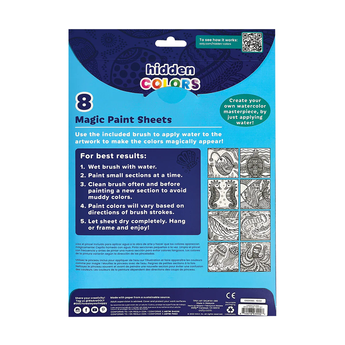 Hidden Colors Magic Paint Sheets - Magic Ocean