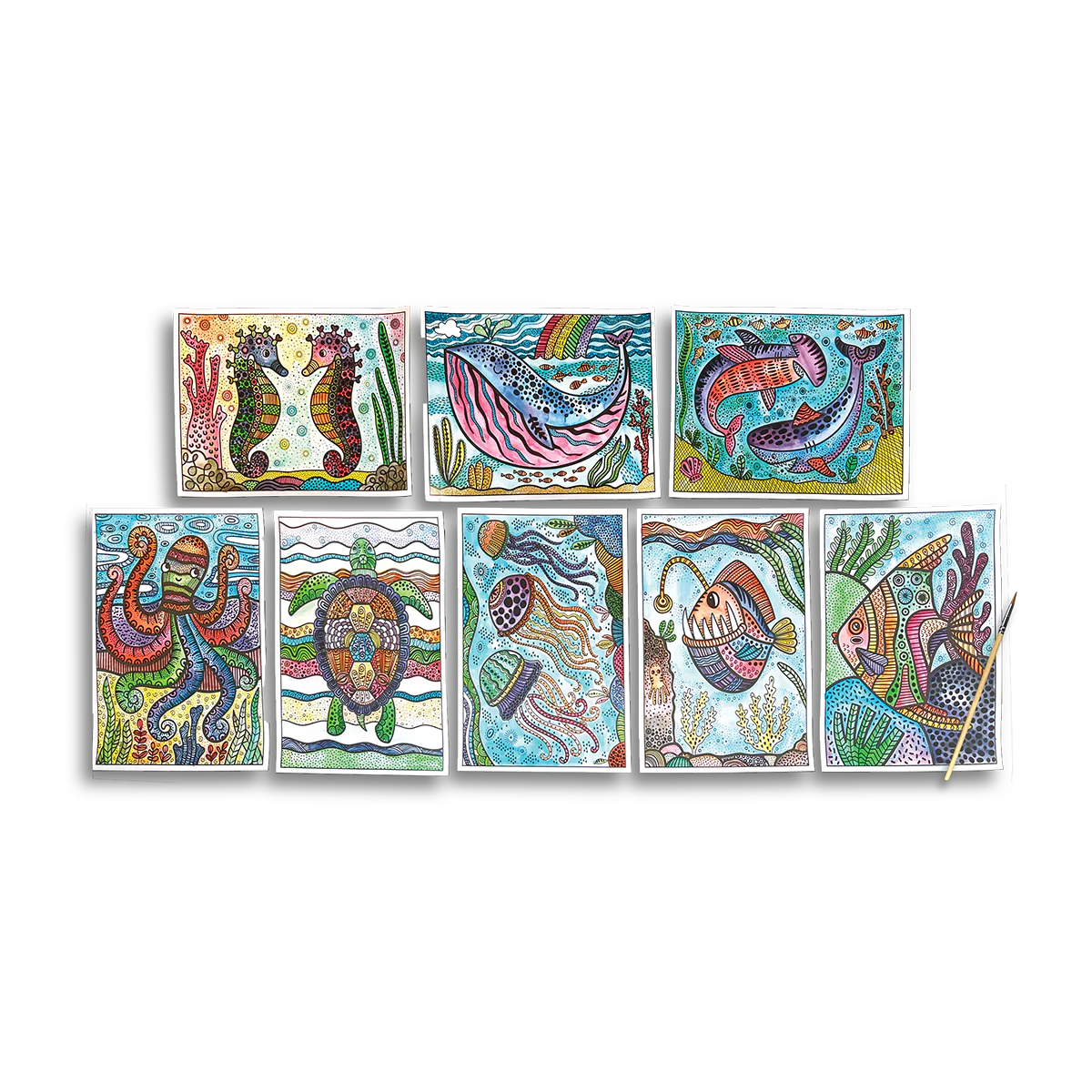 Hidden Colors Magic Paint Sheets - Magic Ocean