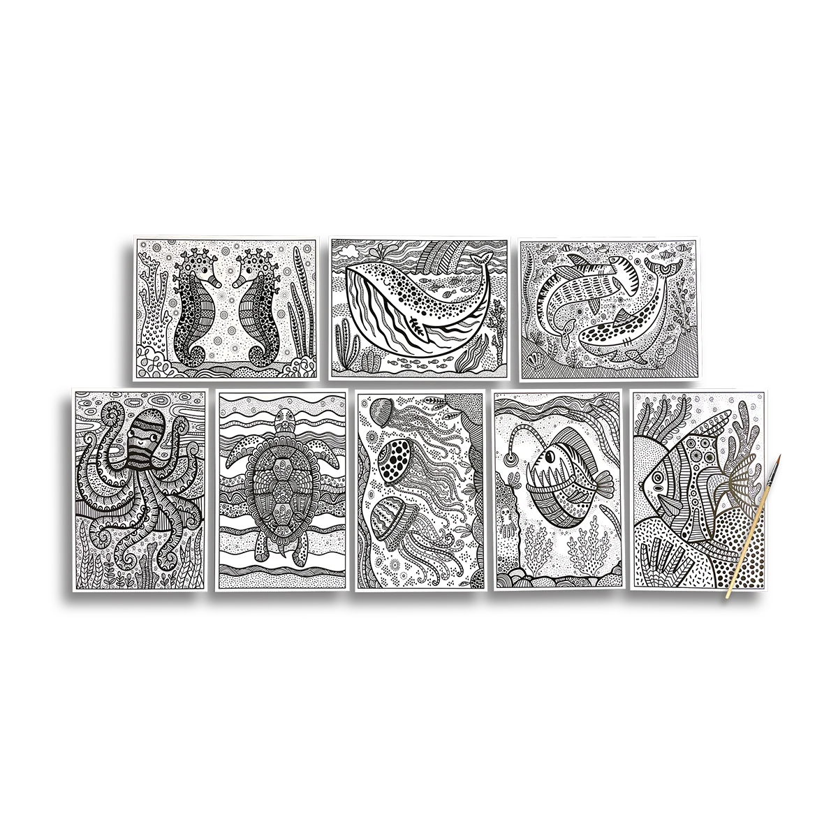 Hidden Colors Magic Paint Sheets - Magic Ocean