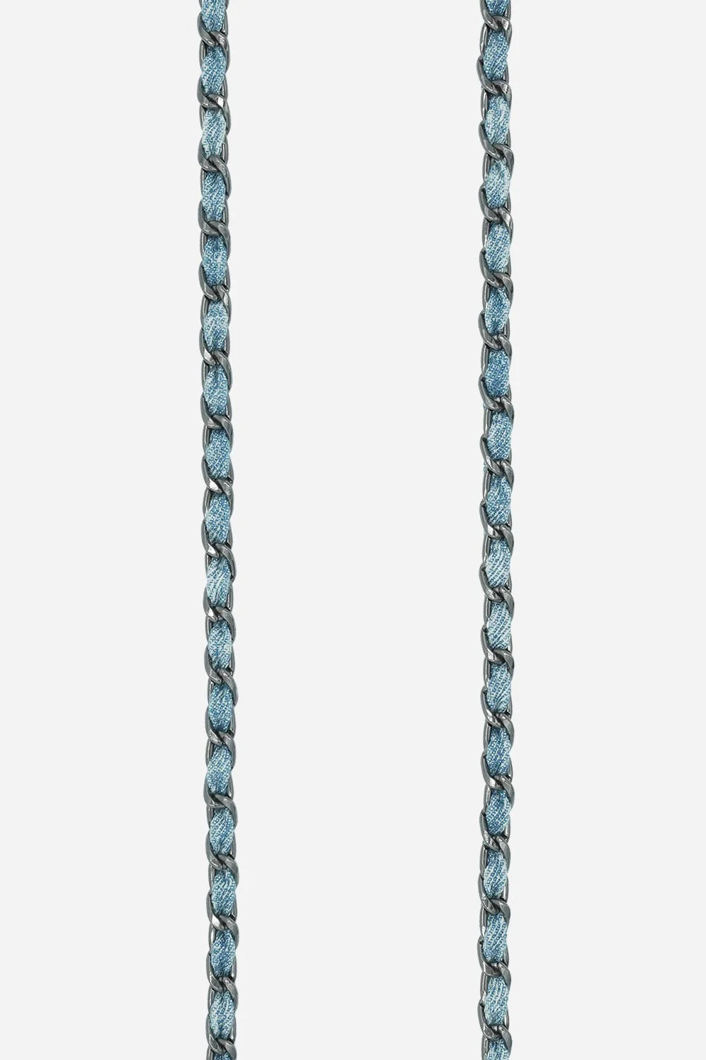 Cali Metal Silver and Blue Jean Long Chain 120 cm