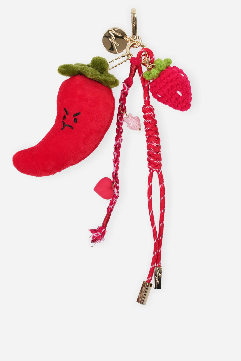 Bobby Bag Charm - Red Bandana, Strawberry and Chili Pepper