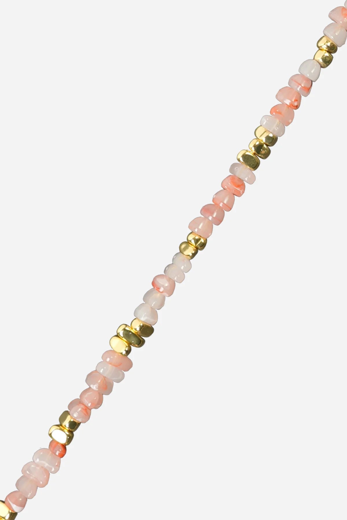 Liviya Long Chain with Pink and Gold Beads 120 cm