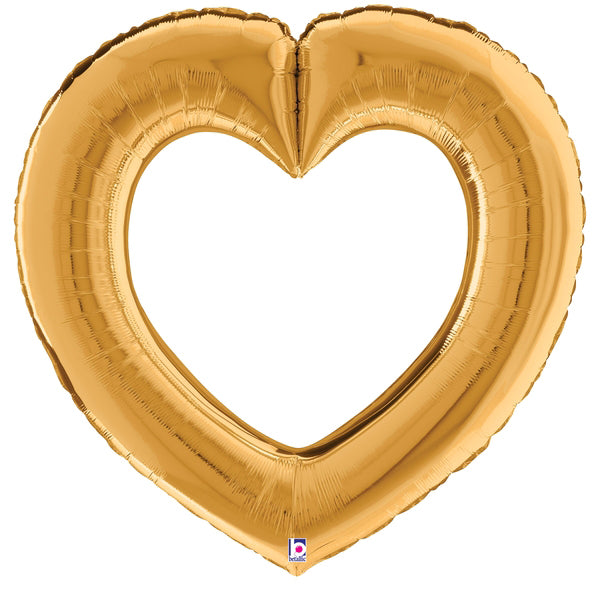 Linking Heart Gold Foil Balloon 41"