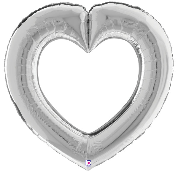 Linking Heart Silver Foil Balloon 41"