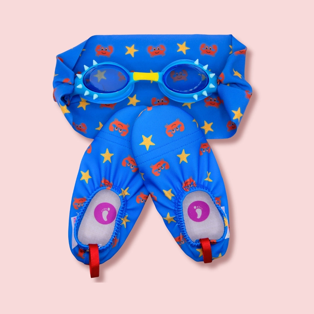 Pack - Goggles & Water Shoes Crab