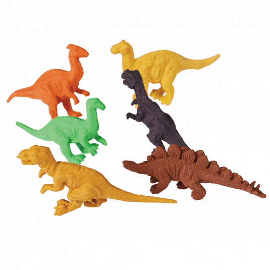 Prehistoric Land Erasers (set Of 6)