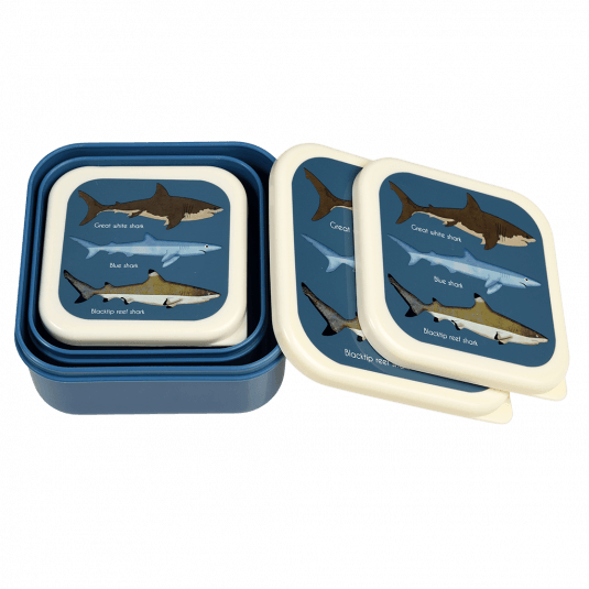 صناديق الوجبات الخفيفة من شركة Sharks (مجموعة من 3 قطع)