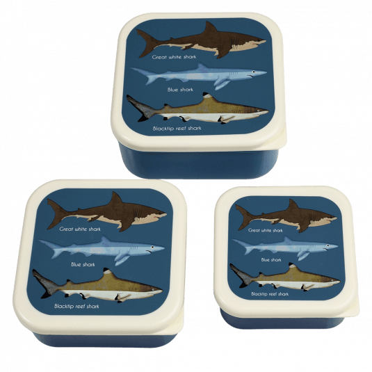 صناديق الوجبات الخفيفة من شركة Sharks (مجموعة من 3 قطع)