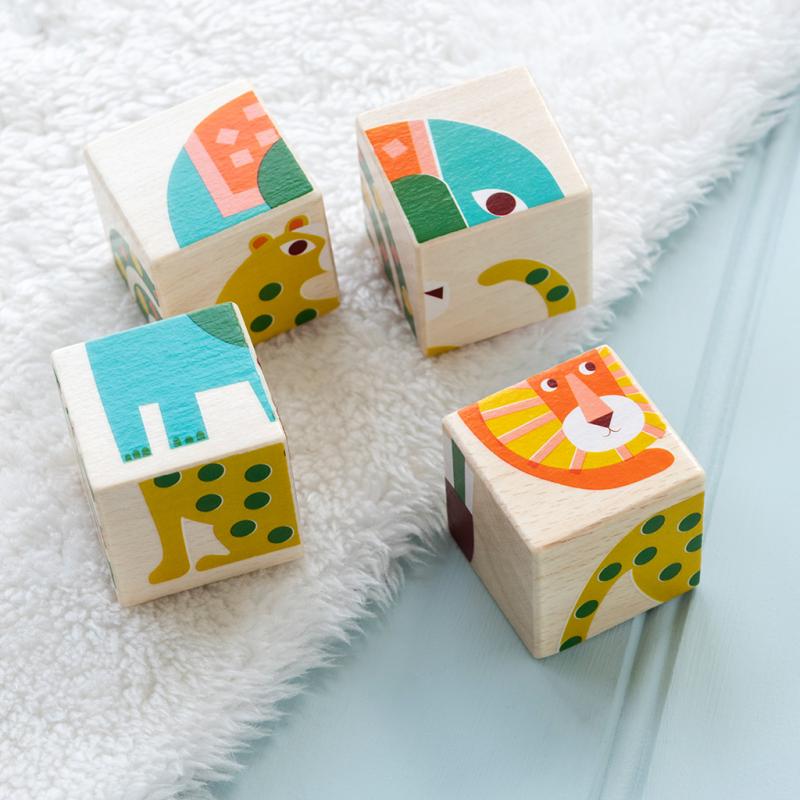 Wild Wonders Wooden Puzzle Cubes