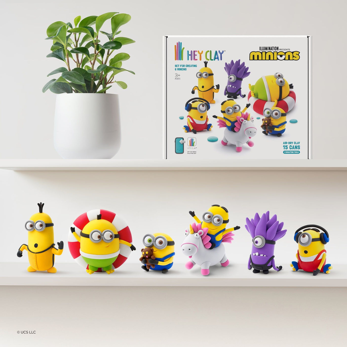 Minions. Colorful modeling air-dry clay, 15 cans