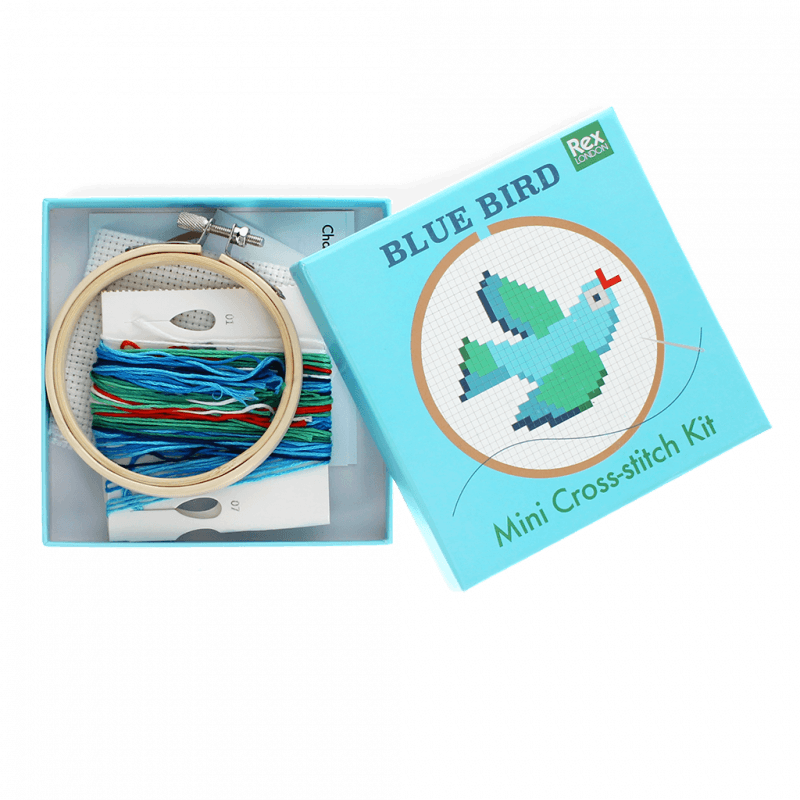Mini cross-stitch kit - Blue bird