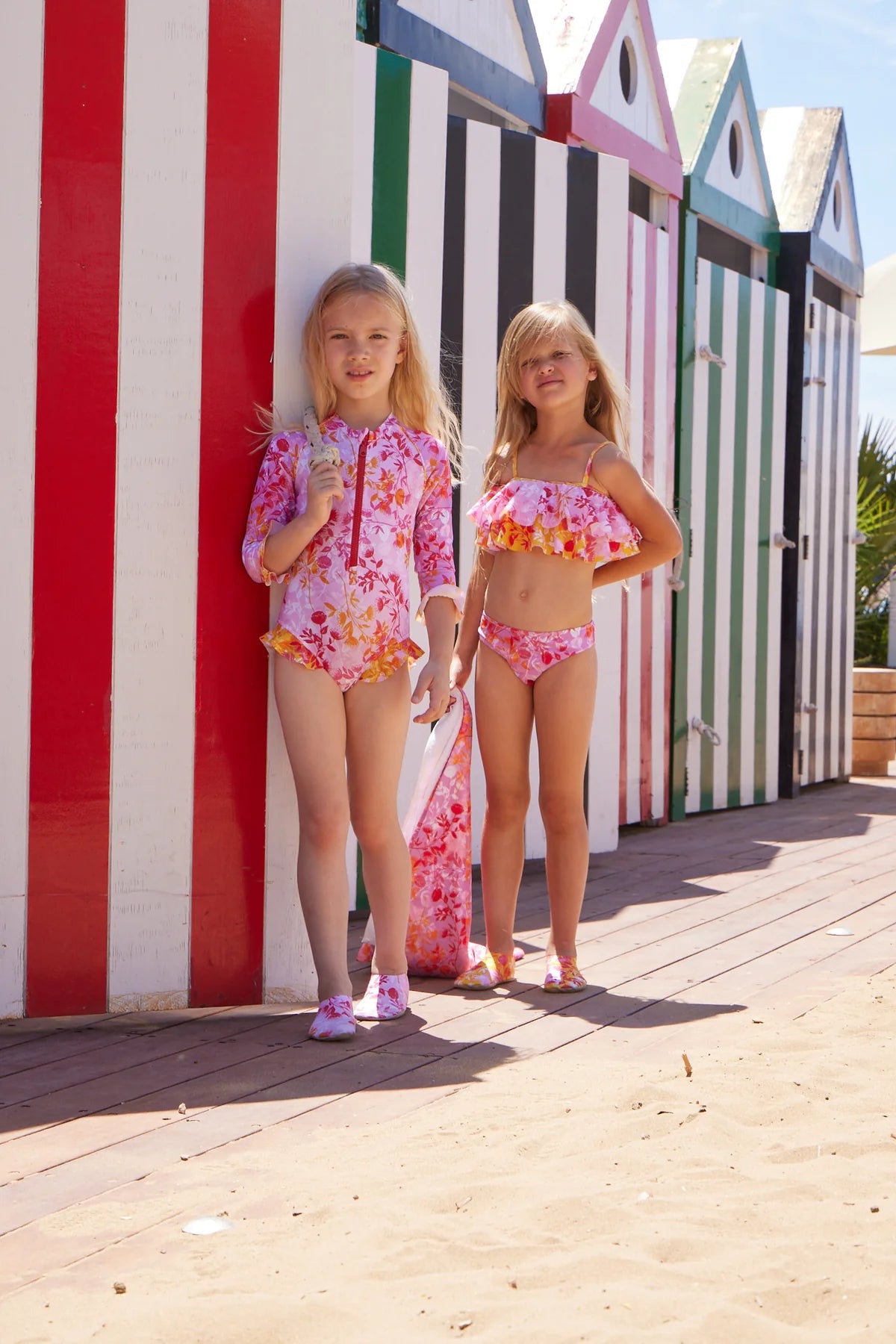 Girl's Double Ruffled Bikini Botanical