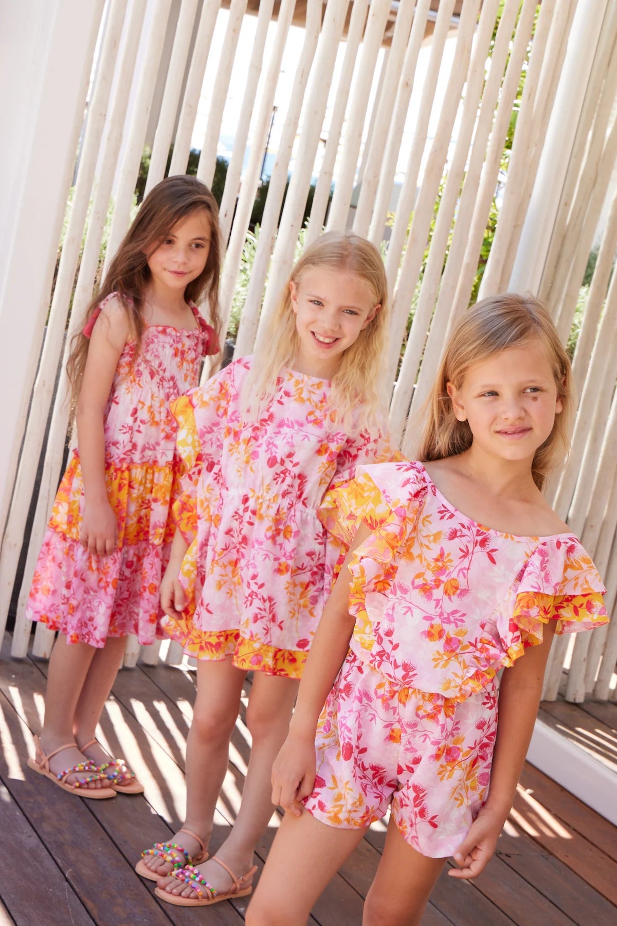 Girl's Kaftan Ruffled - Botanical