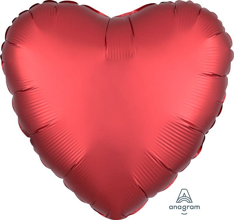 18" Heart Balloon Satin Luxe Red