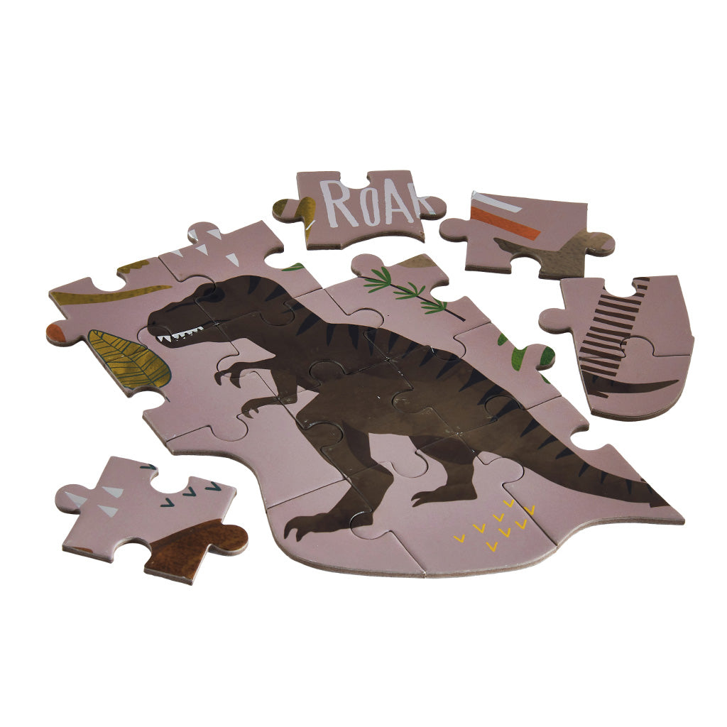 80 Piece Dino Shaped Jigsaw with Shaped Box - DINOSAUR