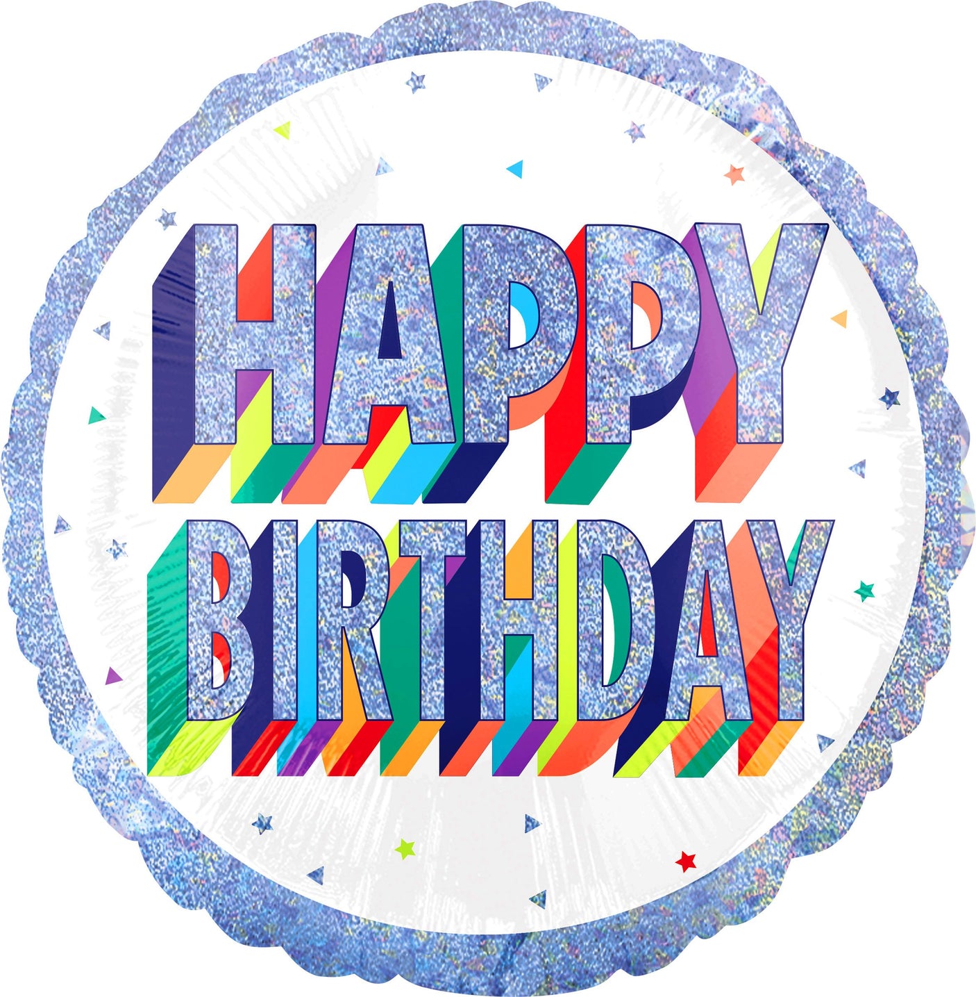 18" Holographic Here's To Your Birthday Foil Balloon