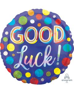 18" Iridescent Good Luck Dots Foil Balloon