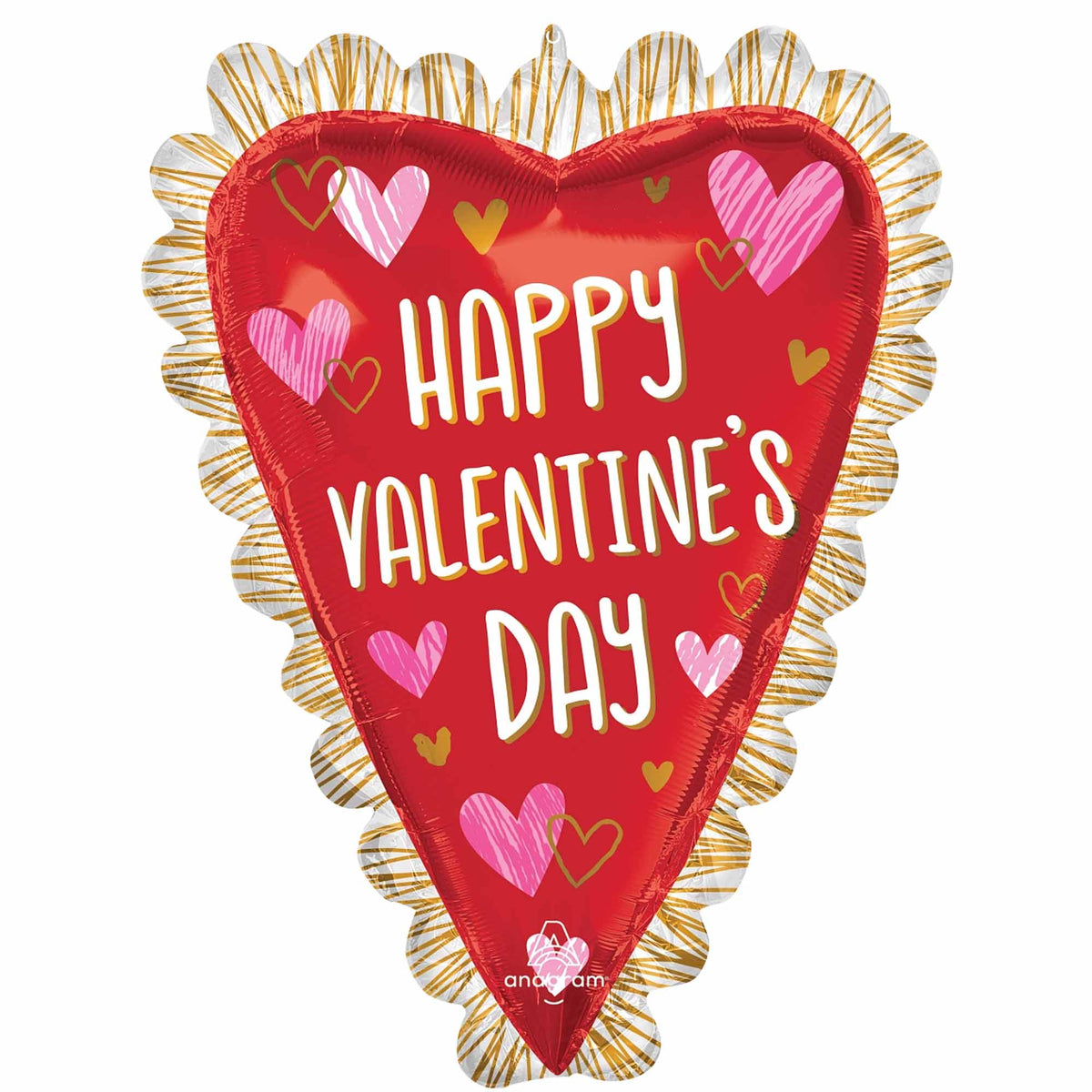 SuperShape Happy Valentine's Day Satin Painted Flowers Foil Balloon 26 ...