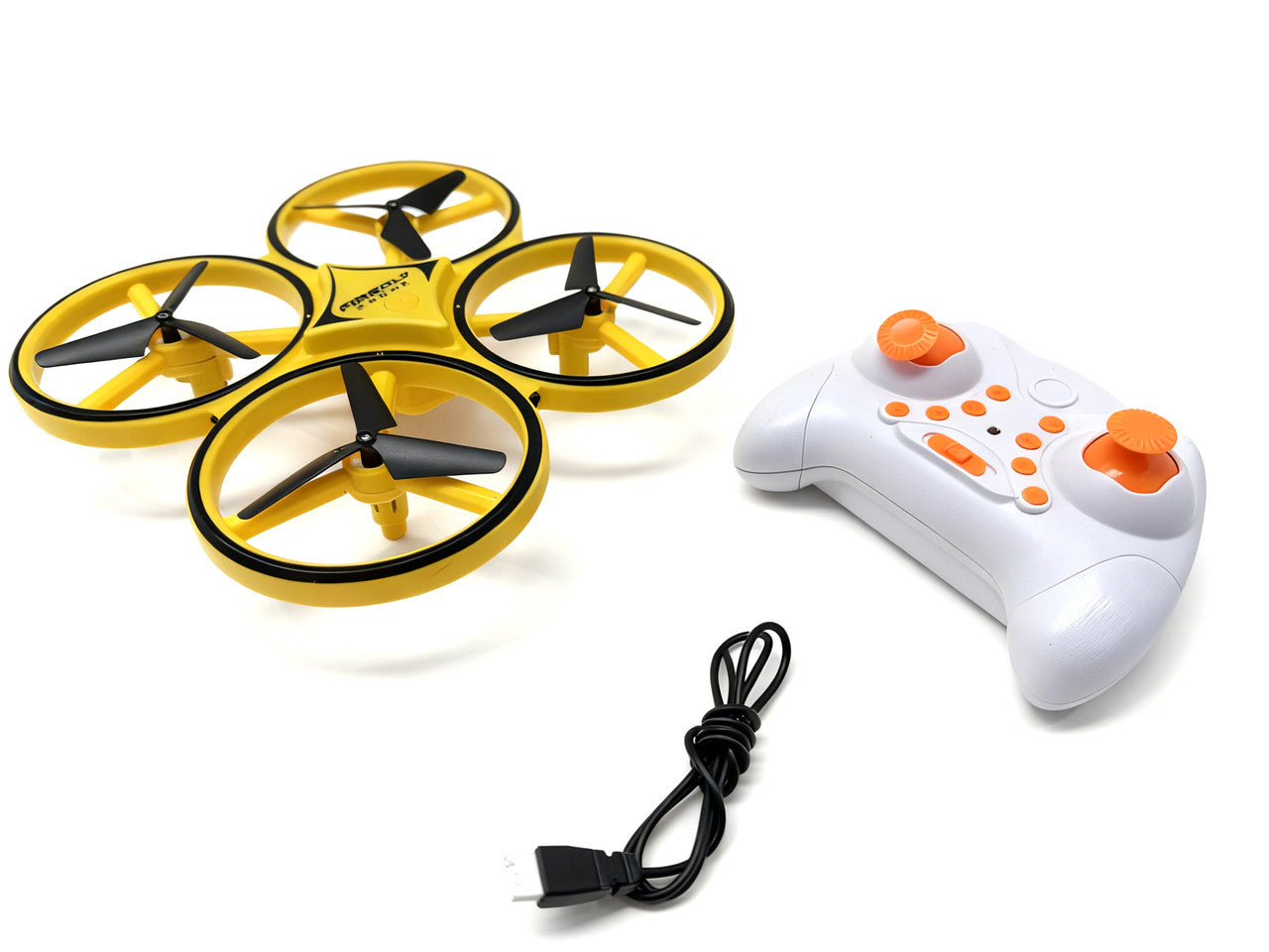 درون بالتحكم عن بُعد أصفر – بطارية قابلة للشحن 3.7 فولت مرفقة، 3 بطاريات AA غير مرفقة، بدون كاميرا