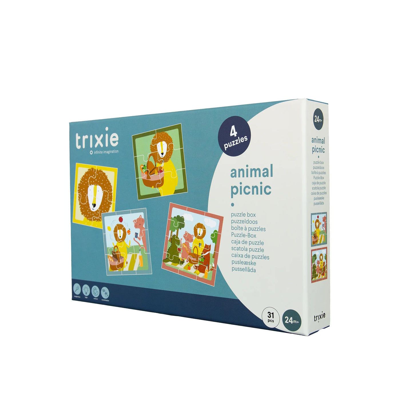 Puzzle box - Animal picnic - 4 puzzles