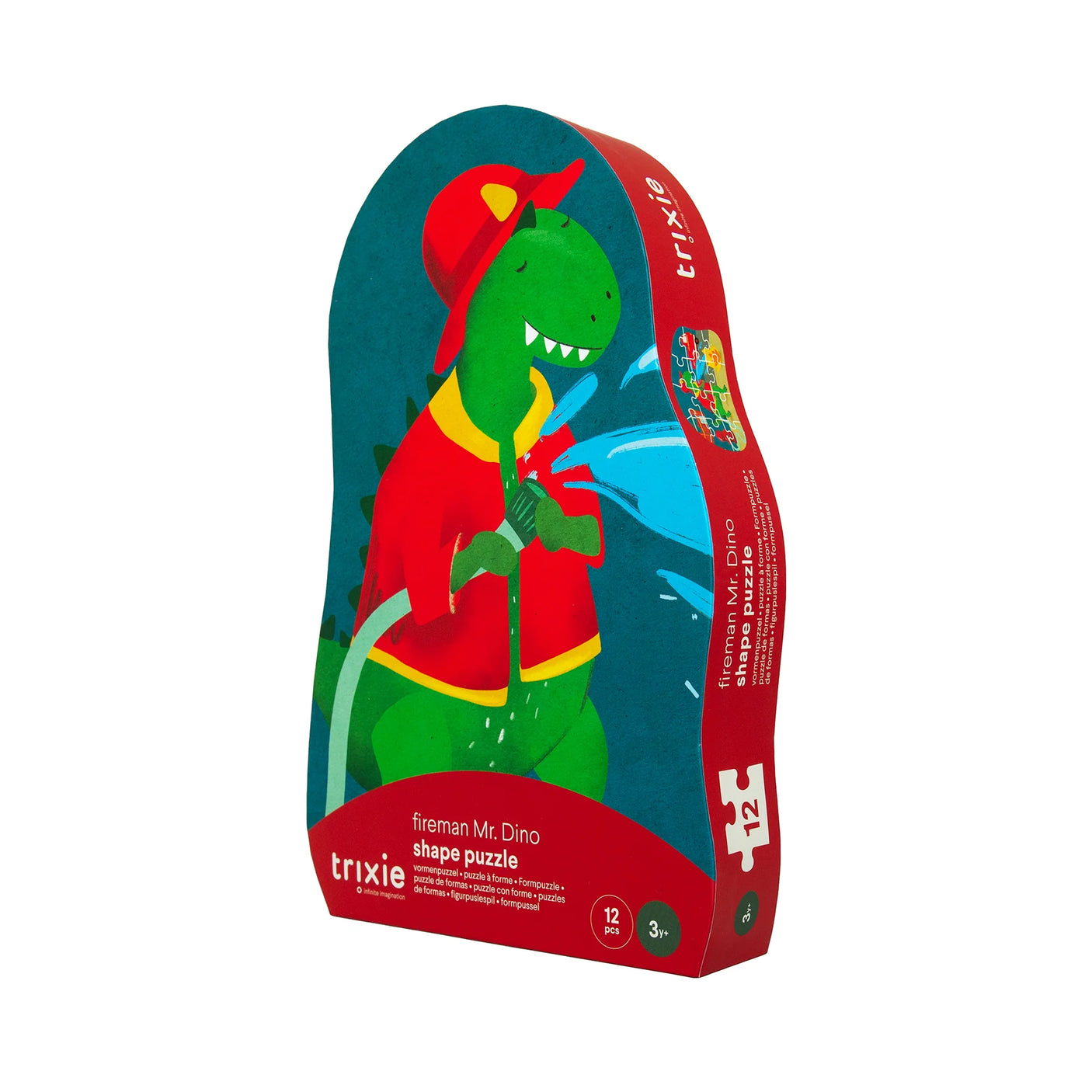 Shape puzzle - Fireman Mr. Dino - 12 pcs