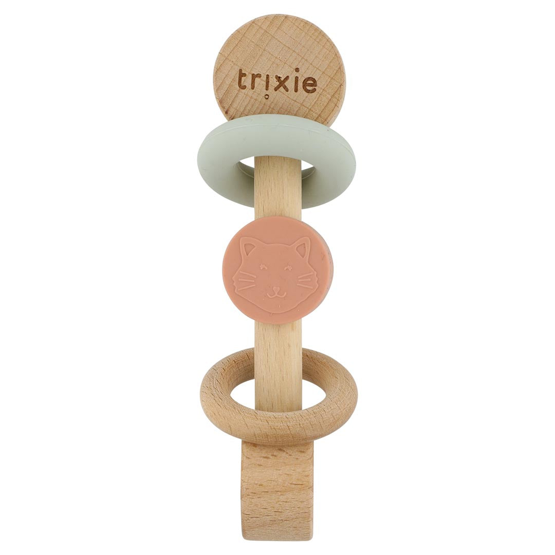 Wooden silicone rattle - Mrs. Cat