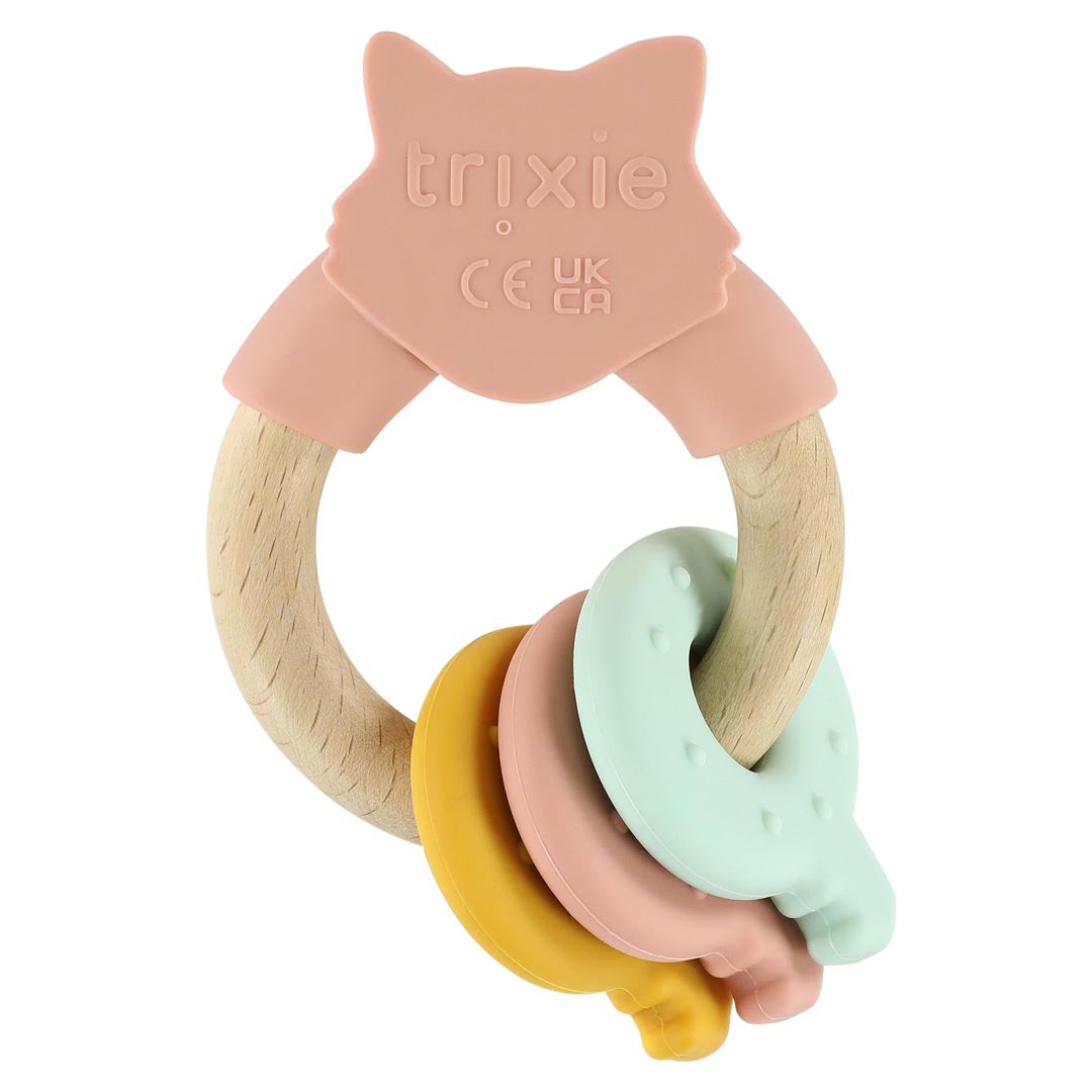 Wooden silicone activity ring - Mrs. Cat