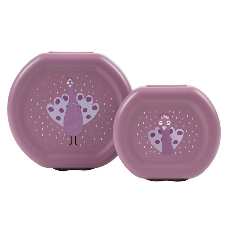 Snack box with clip - 2pcs - Mrs. Peacock