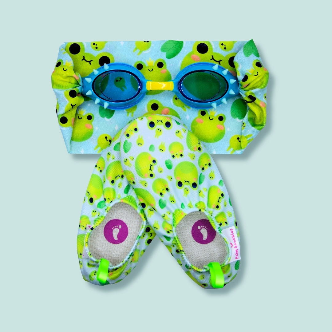 Pack - Goggles & Water Shoes Frogs