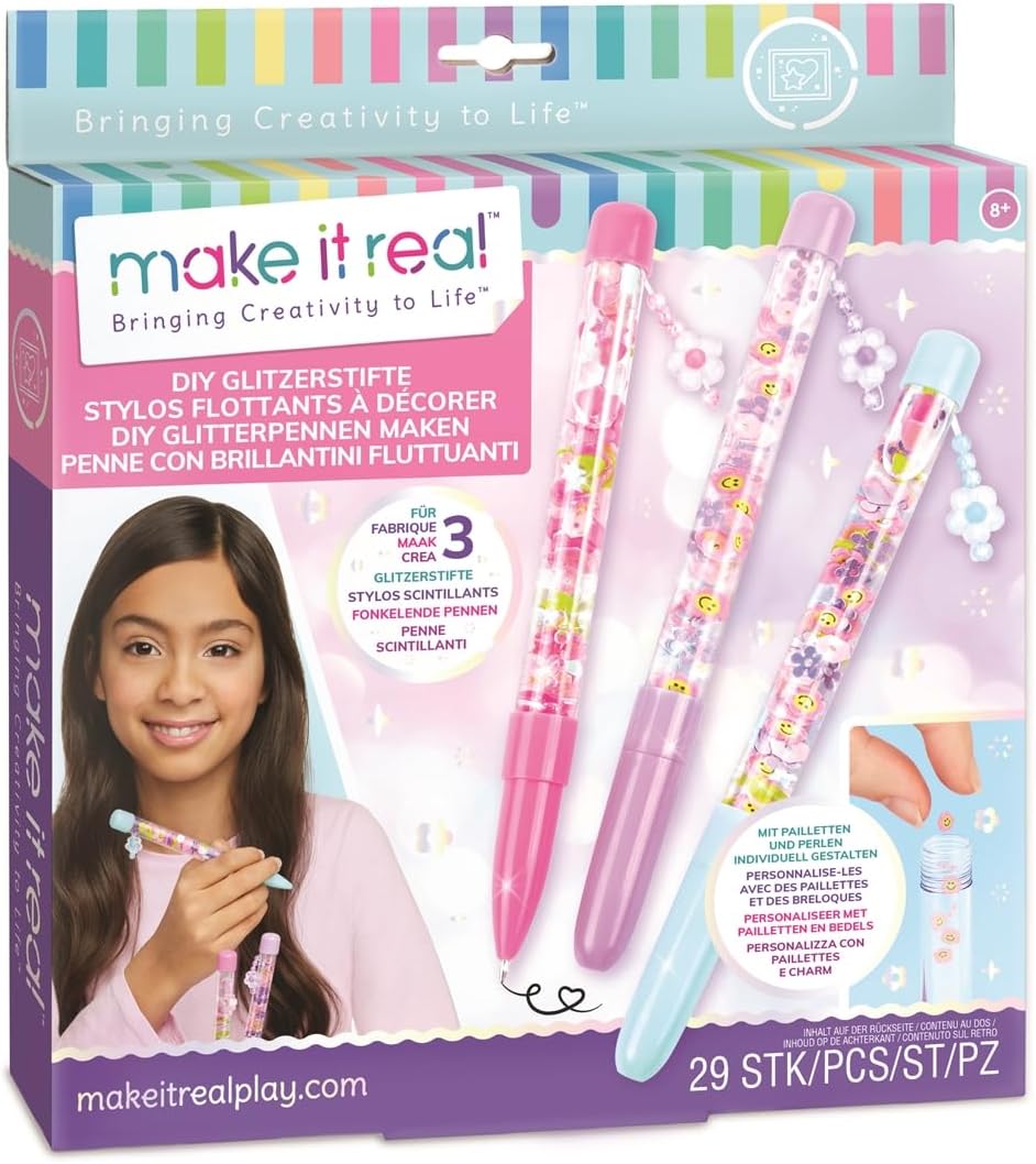 Floaty Pens Kit - Create 3 Sparkly, Customizable Pens with Glitter & Charms