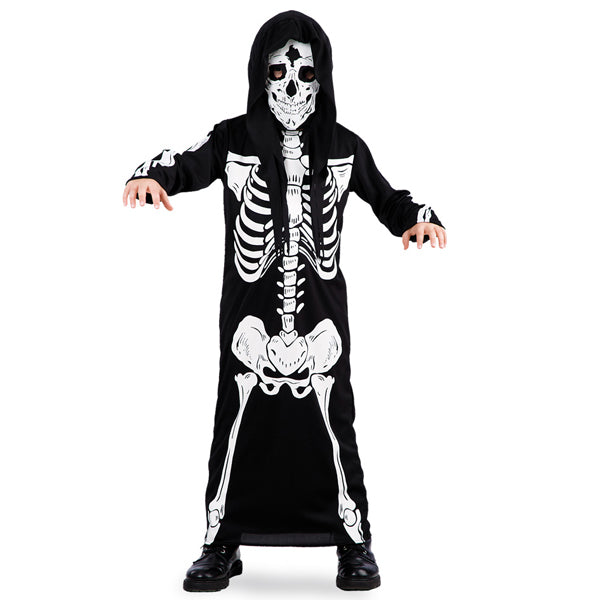 Skeleton Printed Tunic With Hood