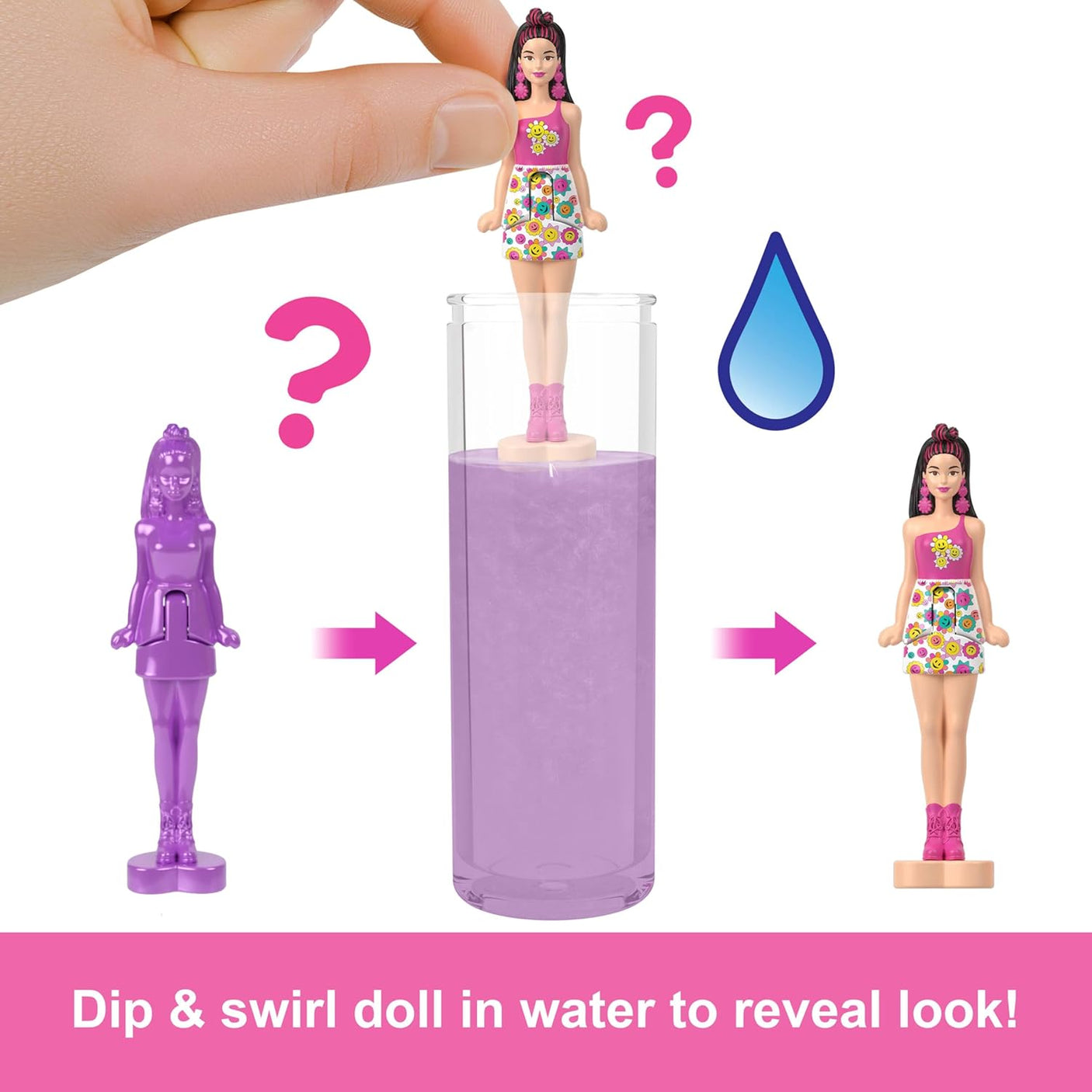 Barbie Mini Barbie Land 5-Pack Pop Reveal Dolls, 1.5-inch Mini Doll with Surprise Reveal & Sensory Play Piece
