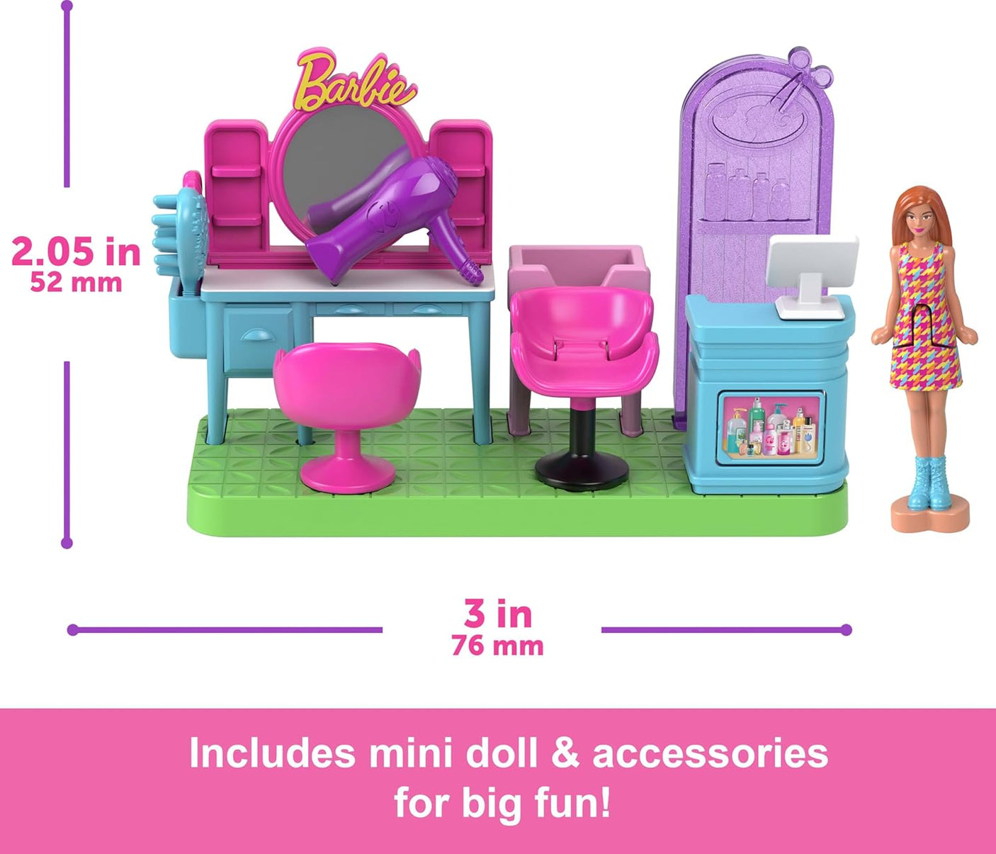 Mini BarbieLand Collectible Hair Salon Playset