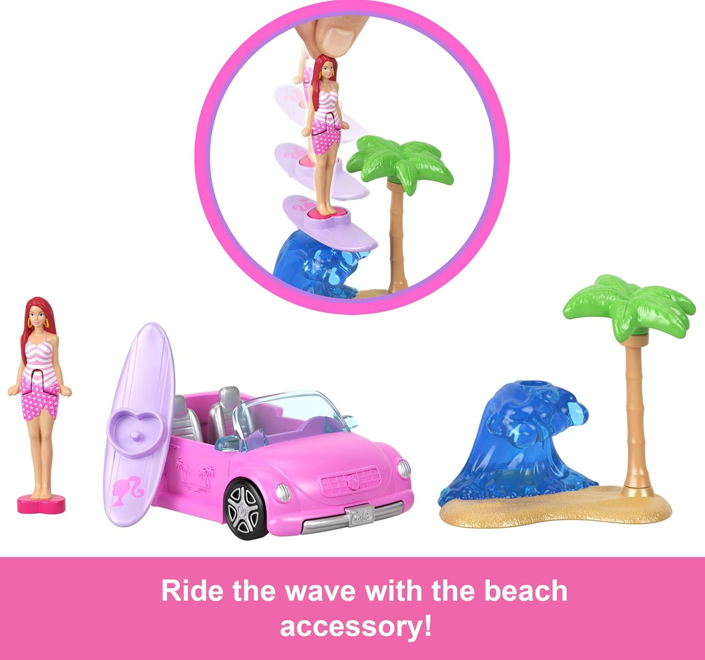 Mini BarbieLand Doll & Toy Vehicle Set