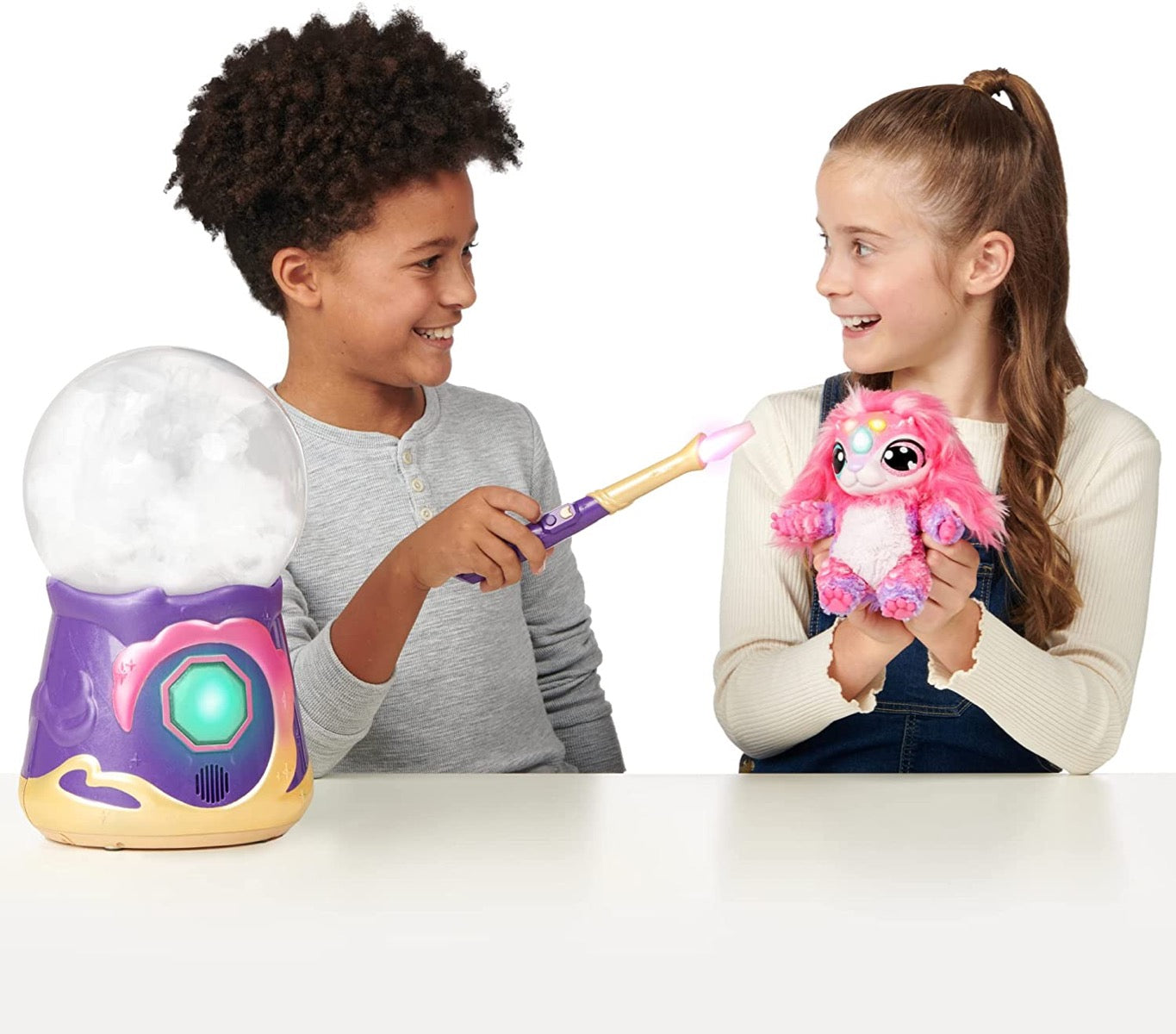 Magic Mixies Magical Misting Crystal Ball with Interactive 8 inch Pink Plush Toy and 80+ Sounds and Reactions
