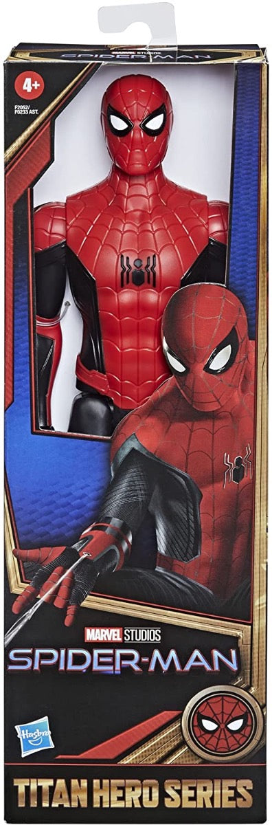 Spider-Man Marvel Titan Hero Series 12-Inch New Red and Black Suit Action Figure Toy, Movie Inspired, for Kids Ages 4 and Up