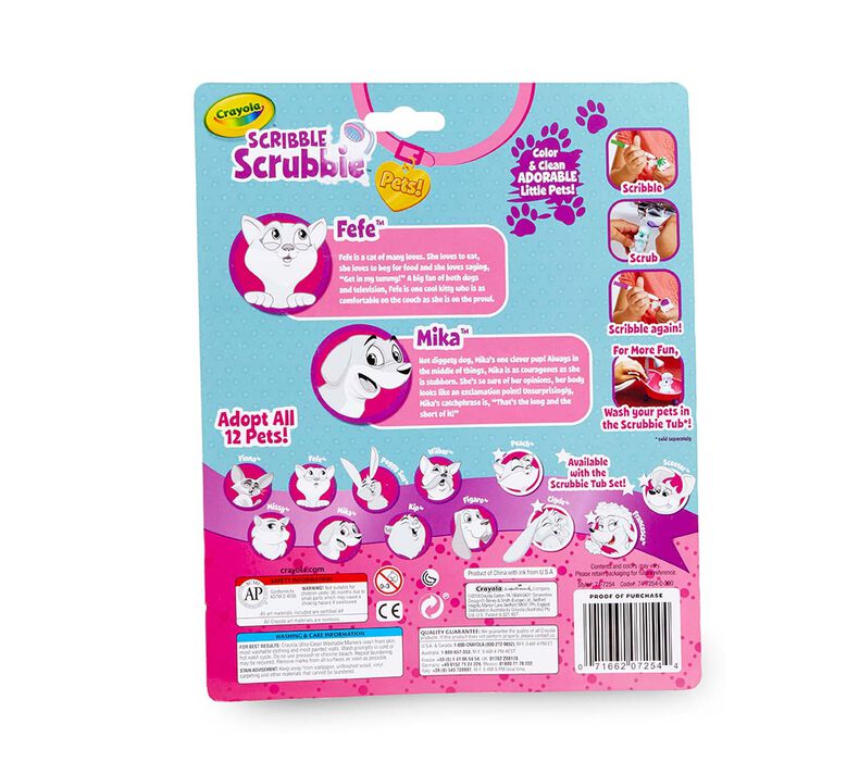 Scribble Scrubbie Pets, Dog & Cat, 2 Count