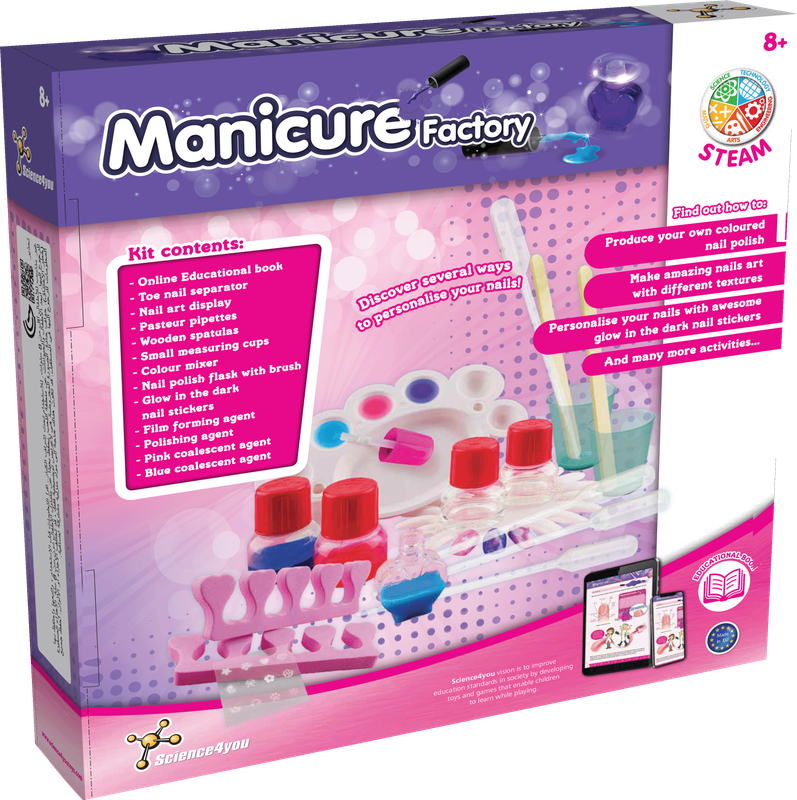 Manicure Factory Pretend Play Set for Kids – Nail Salon Toy with Nail Polish, Tools & Accessories